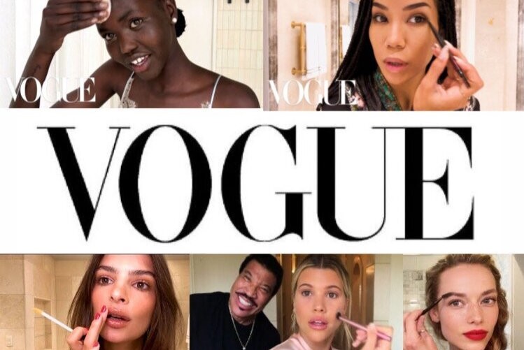 Famosas durante seus vídeos para Vogue. Famosas durante seus vídeos para Vogue.