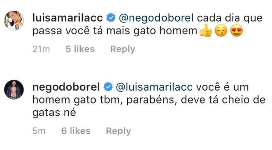 Comentário de Luisa Marilac incomoda Nego do Borel Comentário de Luisa Marilac incomoda Nego do Borel