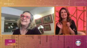 Fátima Bernardes recebe elogio de Elizabeth Savala ao vivo no Encontro e fica desconcertada (Imagem/ Reprodução Globo)