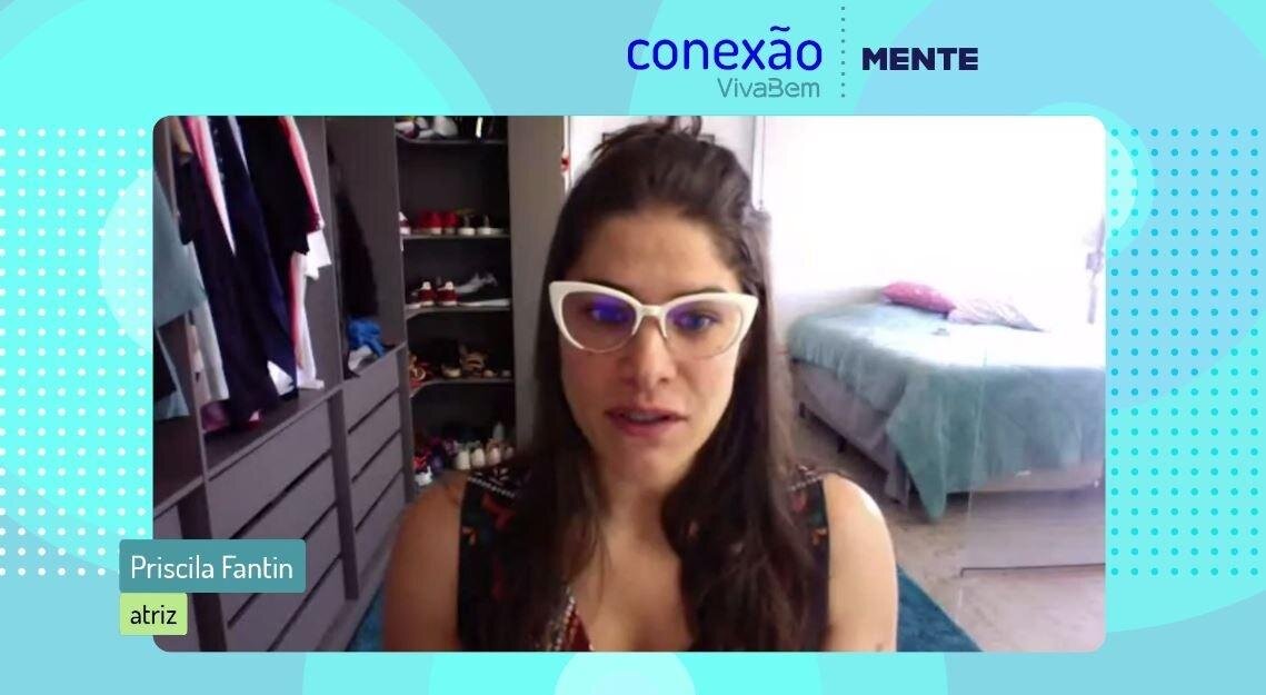 A atriz Priscila Fantin durante programa Conexão VivaBem. A atriz Priscila Fantin durante programa Conexão VivaBem.