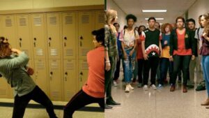 Xolo Maridueña, Mary Mouser, Pyton List e Tanner Buchanan revelam segredos de bastidores de cena de Cobra Kai (Montagem: Reseller Web)