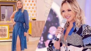 Eliana durante as gravações de seu programa no SBT, emissora que voltou em 2009 (Montagem/Reseller Web)