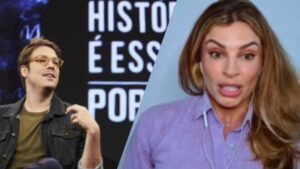 Grazi Massafera revela história bizarra envolvendo rato e lombriga no programa Que História É Essa Porchat, na GNT (Montagem/ Reseller Web)