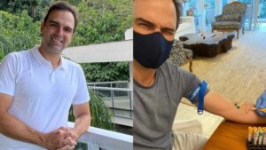 Tadeu Schmidt faz teste de Covid-19 e fala sobre o resultado no Instagram (Montagem/ Reseller Web)