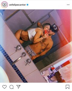 Ze Felipe usa click sexy com Virginia Fonseca para avisar que está na praia (Imagem: Instagram)