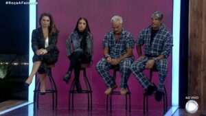 Sexta formação da Roça de A Fazenda 12 tem Luiza, Mirella, Mateus e Juliano (Imagem: Reprodução/ Record TV)