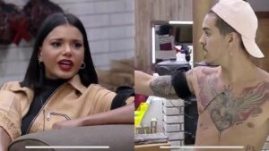 Em A Fazenda 2020 Jakelyne discute com Biel que chama Mariano de Covarde (Montagem: Reseller Web)