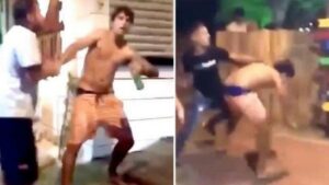 Felipe Prior, que conquistou a fama de marrento e bravo no BBB 20 surge em vídeo de pancadaria. (Imagem: divulgação)