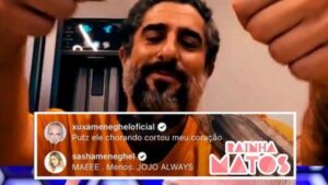 Sasha dá uma "sacudida" na mãe Xuxa, em live promovida por Mion em A Fazenda 12 (Imagem: reprodução: Rainha Matos)