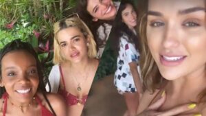Thelma Assis, Manu Gavassi e Rafa Kalimann, do BBB 20, se juntam á Bruna Marquezine para festa de Réveillon (Montagem: Reseller Web)